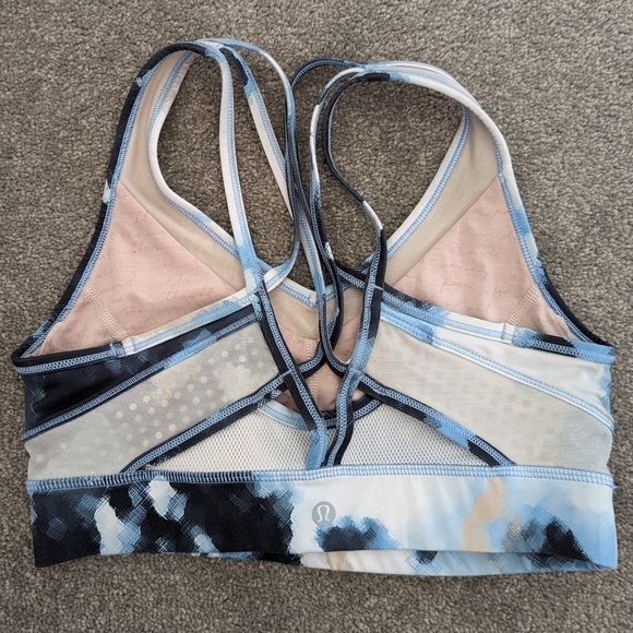 LULULEMON Strap It Like It's Hot Bra Blooming Pixie Aquamarine Multi White Sz 6 - Picture 8 of 11